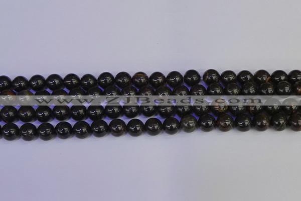 COB652 15.5 inches 8mm round gold black obsidian beads wholesale