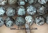 COB691 15.5 inches 6mm faceted round Chinese snowflake obsidian beads