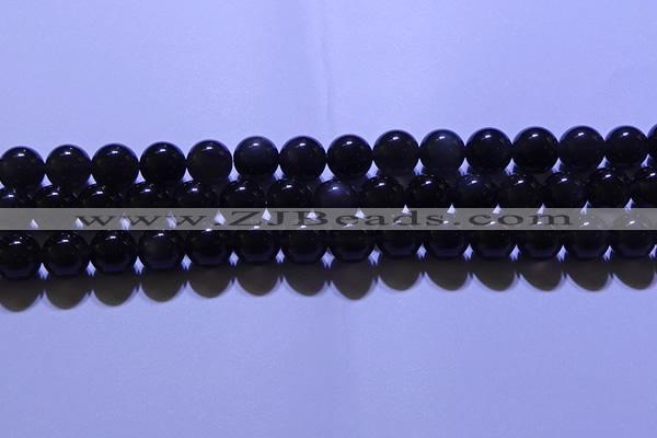 COB703 15.5 inches 10mm round ice black obsidian beads wholesale