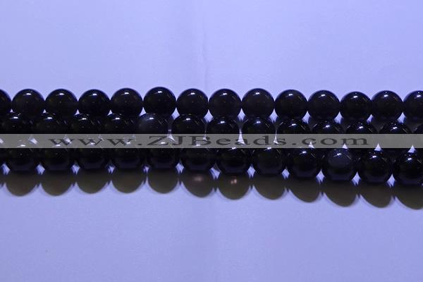 COB704 15.5 inches 12mm round ice black obsidian beads wholesale