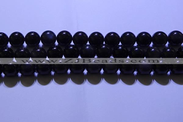 COB705 15.5 inches 14mm round ice black obsidian beads wholesale