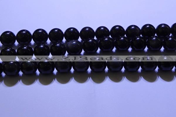 COB706 15.5 inches 16mm round ice black obsidian beads wholesale
