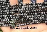 COB758 15.5 inches 4mm round snowflake obsidian beads wholesale