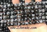 COB760 15.5 inches 8mm round snowflake obsidian beads wholesale