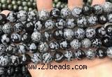 COB762 15.5 inches 12mm round snowflake obsidian beads wholesale