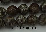 COB813 15.5 inches 10mm faceted round red snowflake obsidian beads