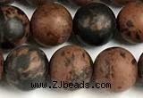 COB822 15 inches 8mm round matte mahogany obsidian beads