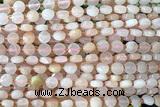 COIN142 15 inches 6mm faceted coin pink aventurine jade beads