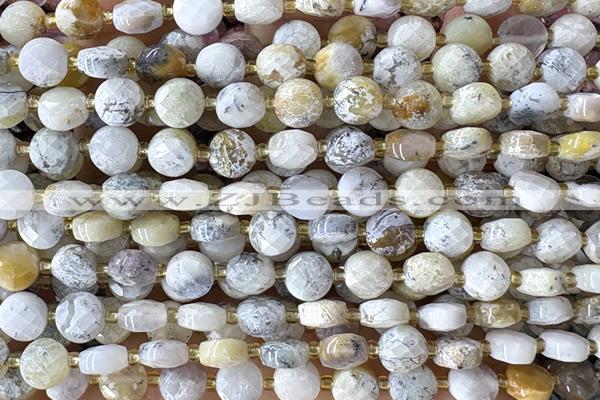 COIN144 15 inches 6mm faceted coin opal gemstone beads