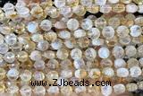 COIN145 15 inches 6mm faceted coin citrine gemstone beads