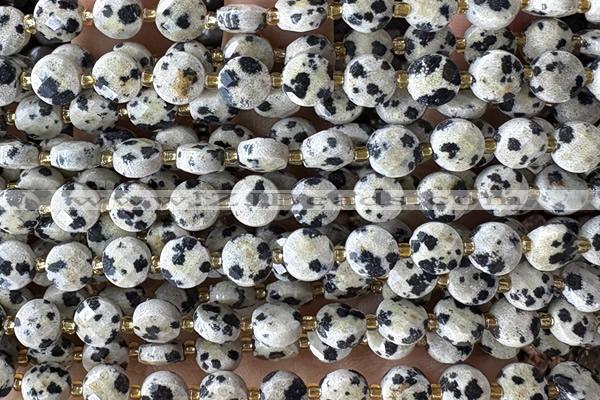 COIN153 15 inches 6mm faceted coin sesame jasper beads