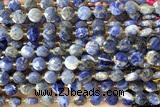 COIN168 15 inches 6mm faceted coin sodalite gemstone beads
