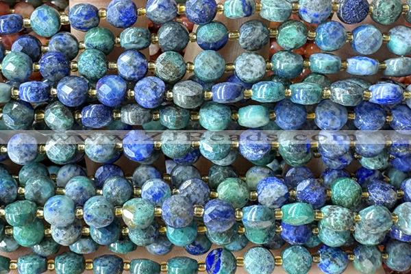 COIN169 15 inches 6mm faceted coin chrysocolla gemstone beads