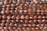 COIN177 15 inches 6mm faceted coin red jasper beads