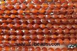 COIN178 15 inches 6mm faceted coin red agate beads