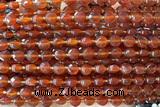 COIN179 15 inches 6mm faceted coin red agate beads