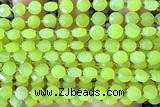 COIN183 15 inches 6mm faceted coin jade gemstone beads