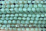 COIN187 15 inches 6mm faceted coin green aventurine jade beads