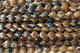 COIN191 15 inches 6mm faceted coin mahogany obsidian beads
