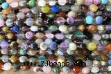 COIN193 15 inches 6mm faceted coin mix gemstone beads