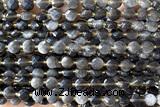 COIN207 15 inches 6mm faceted coin obsidian gemstone beads