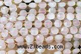 COIN222 15 inches 8mm faceted coin rose quartz beads beads