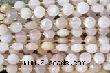 COIN223 15 inches 8mm faceted coin pink aventurine jade beads