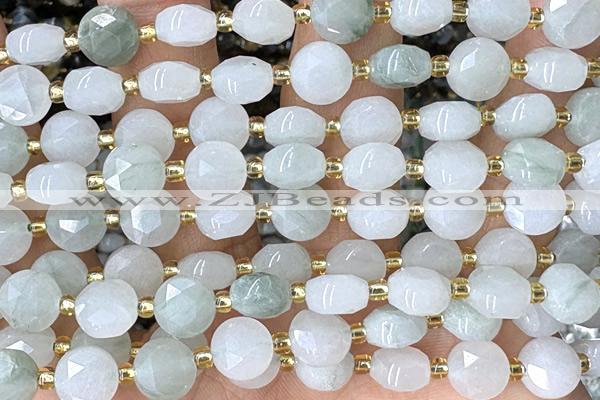 COIN226 15 inches 8mm faceted coin jade gemstone beads