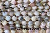 COIN229 15 inches 8mm faceted coin pink opal gemstone beads