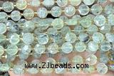 COIN233 15 inches 8mm faceted coin green rutilated quartz beads