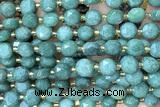 COIN235 15 inches 8mm faceted coin green aventurine jade beads