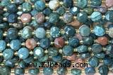 COIN236 15 inches 8mm faceted coin jasper gemstone beads