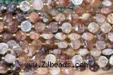 COIN239 15 inches 8mm faceted coin red quartz gemstone beads