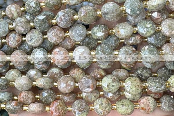 COIN240 15 inches 8mm faceted coin jade gemstone beads