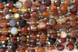 COIN248 15 inches 8mm faceted coin red agate gemstone beads