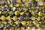 COIN251 15 inches 8mm faceted coin tiger eye gemstone beads