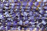COIN259 15 inches 8mm faceted coin amethyst gemstone beads