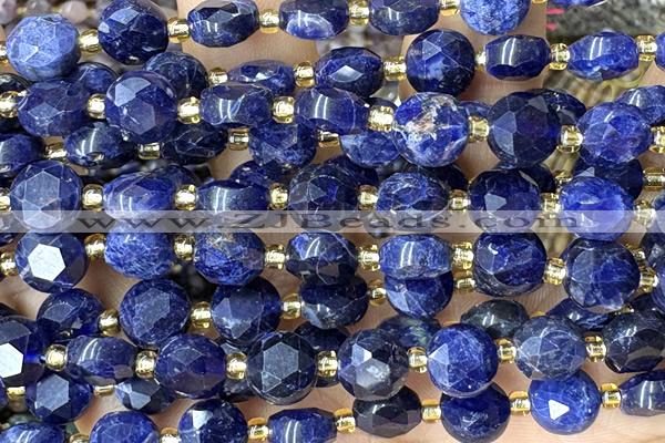 COIN262 15 inches 8mm faceted coin sodalite gemstone beads