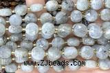 COIN275 15 inches 10mm faceted coin labradorite gemstone beads