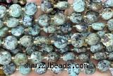 COIN302 15 inches 10mm faceted coin African turquoise beads