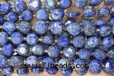 COIN313 15 inches 10mm faceted coin lapis lazuli beads