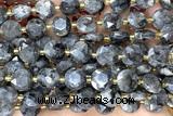 COIN315 15 inches 10mm faceted coin black labradorite beads
