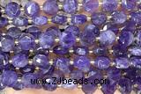 COIN317 15 inches 10mm faceted coin amethyst gemstone beads