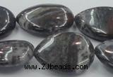 COJ02 15.5 inches 22*30mm flat teardrop blood jasper gemstone beads