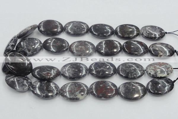 COJ03 15.5 inches 22*30mm oval blood jasper gemstone beads