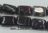 COJ05 15.5 inches 13*18mm rectangle blood jasper gemstone beads