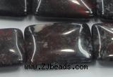 COJ06 15.5 inches 22*30mm rectangle blood jasper gemstone beads