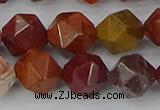 COJ1004 15.5 inches 12mm faceted nuggets red porcelain jasper beads