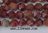COJ1006 15.5 inches 6mm faceted nuggets pomegranate jasper beads