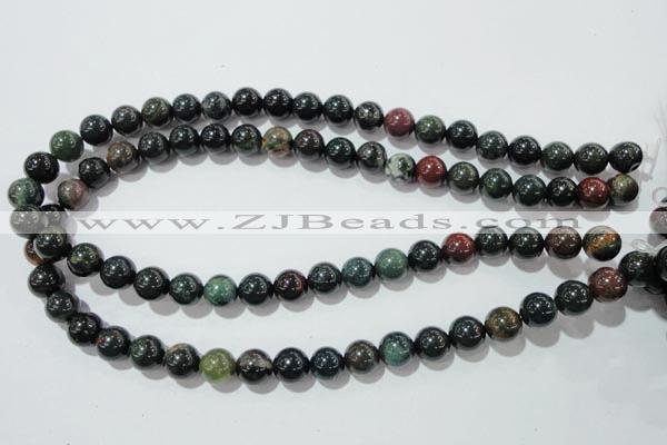 COJ303 15.5 inches 10mm round Indian bloodstone beads wholesale